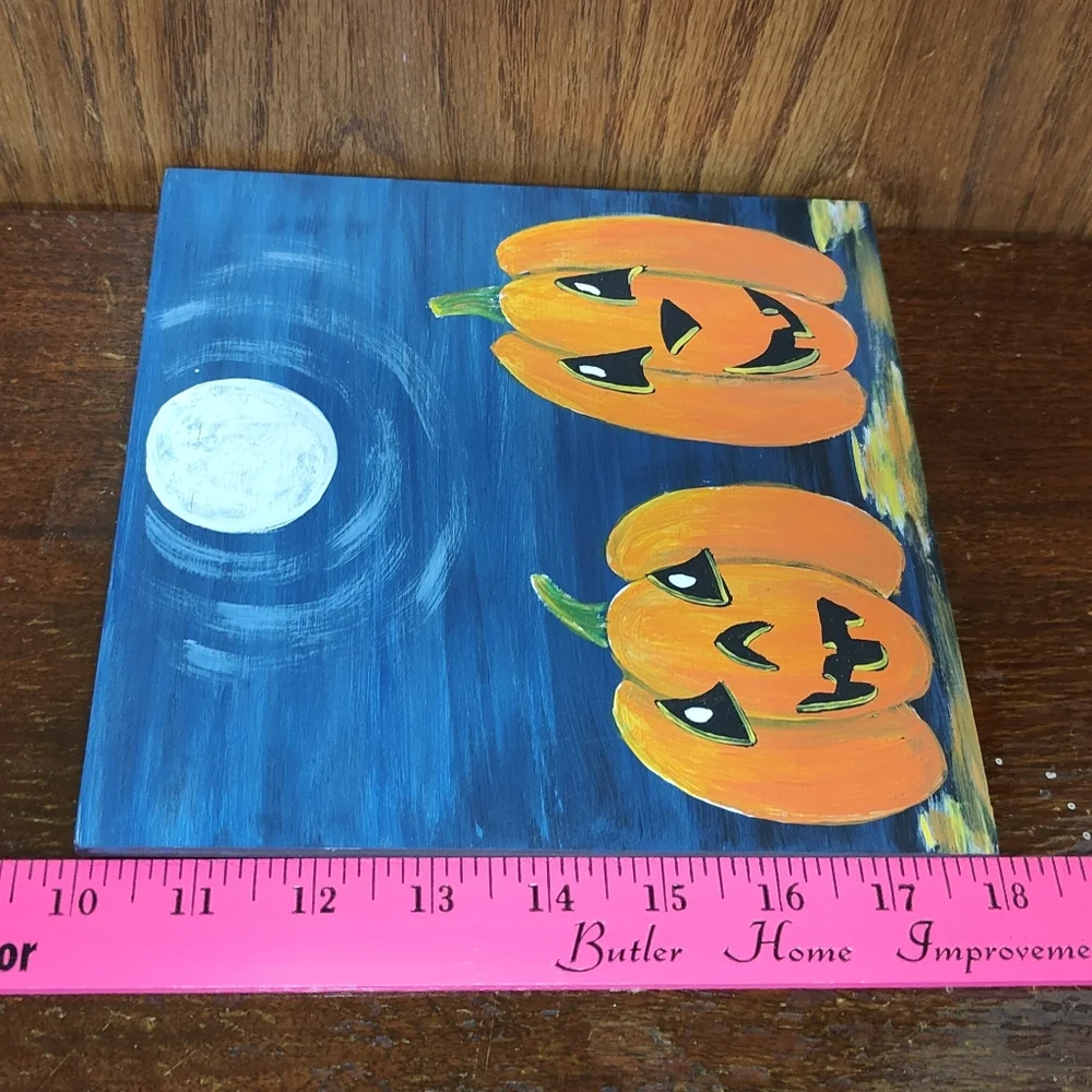 Halloween Pumpkins Under the Full Moon, 8x8